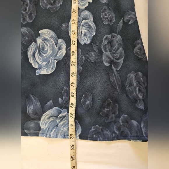 Johnnie M. Womens Blue Floral Sleeveless 2 Button Closure Maxi Dress Size 4 - Picture 9 of 12